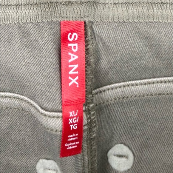 Spanx Stretch Twill Straight Leg Pull On Pants Olive Oil Green Women’s Size XL - Picture 4 of 12